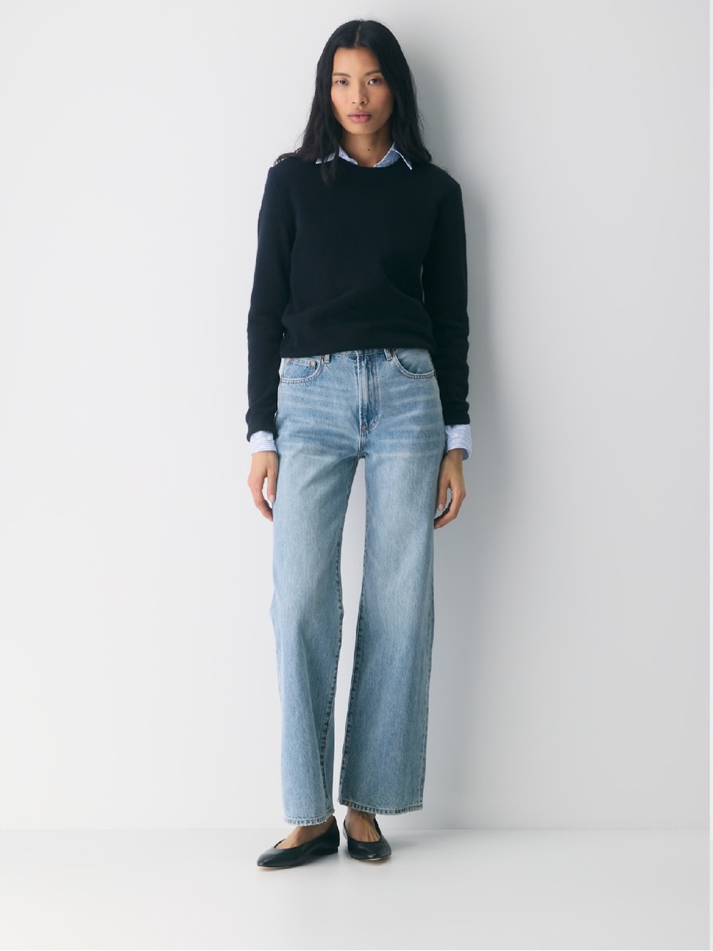 Denim Forum The Farrah Hi-Rise Wide Jean